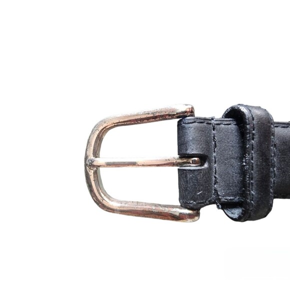 Vintage Crazy Horse Leather Belt Sz Genuine Cowhide Lining Classic Vintage Black - Picture 7 of 11